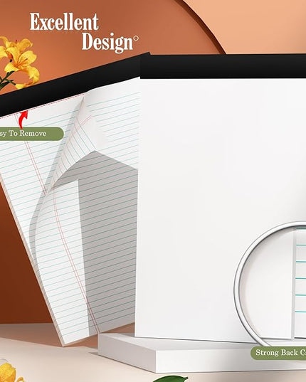 Legal Pads 8.5 x 11 White Note Pads 2 Pack - Double-Sided Printing & Perforated College Ruled Sheets - 30 Sheets Premium Thick Paper, No Ink Bleeding - Good for Office Supplies, Homework, Notes