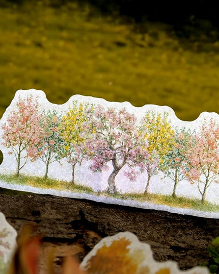 AuriicLeaf Tree Washi Stickers Set, 120PCS Nature-Inspired Forest Stickers for Scrapbooking, Journaling, DIY Crafts, and Art Supplies