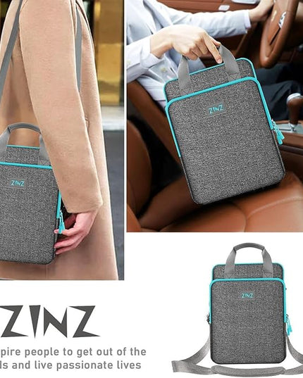 ZINZ Slim & Expandable Case 12.9 13 inch Travel Laptop Shoulder Bag for MacBook Air 13" M4/M3/M2/M1, MacBook Pro 13" M2/M1, iPad Pro 12.9"/13"/11", iPad Air 13",L01G02