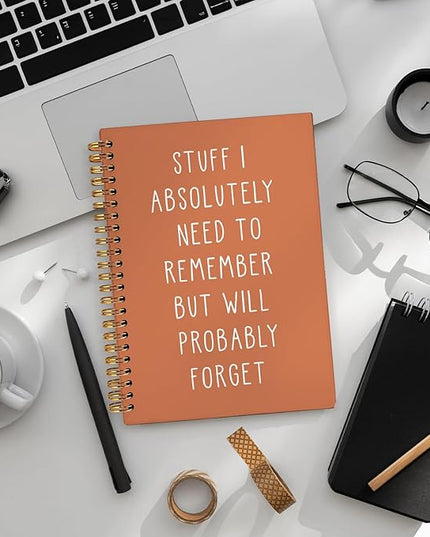 LIANGW Funny Orange Notebooks for Work, Funny Work Gifts for Coworkers & Boss, Coworker Office Gifts for Men Women, Fun Spiral Notebooks Journals for Writing, Funny Office Supplies 5.5x8.3 Inch