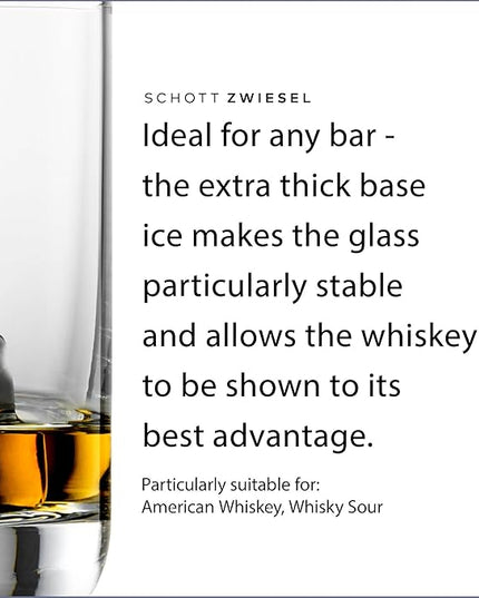 SCHOTT ZWIESEL Convention Whiskey Glass (Set of 6), Old Fashioned Tumbler for Whiskey, Dishwasher-Safe Machine-Made Tritan Crystal Glasses, Made in Germany (10 Ounce)