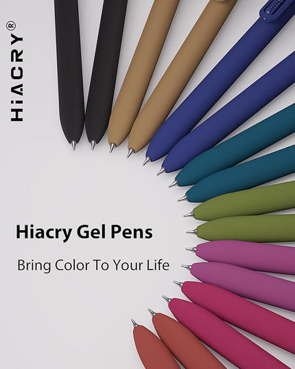 Hiacry 16 Pcs Gel Ink Pens, 0.7mm Fine Point for Smooth Writing Journaling Aesthetic Pens, Black Quick-Dry Long Lasting Fidge Pens, Cute School Office Supplies Gifts for Women （Vintage -Black Ink）
