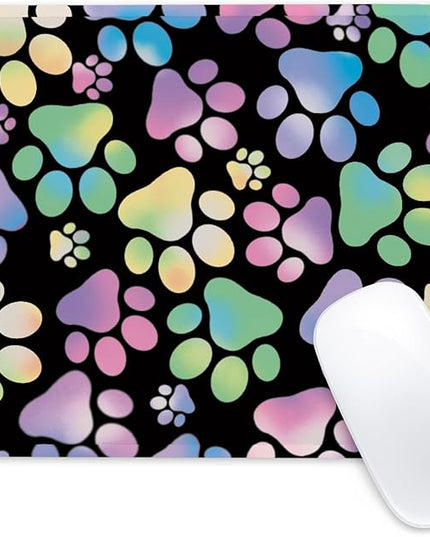 Cute Dog Paw Square Mouse Pad,Non-Slip Rubber Base Mouse Pad,Home Office Decoration Desktop Accessory,Laptop Mouse Pad for Office Laptops,9.4x7.8x0.12.