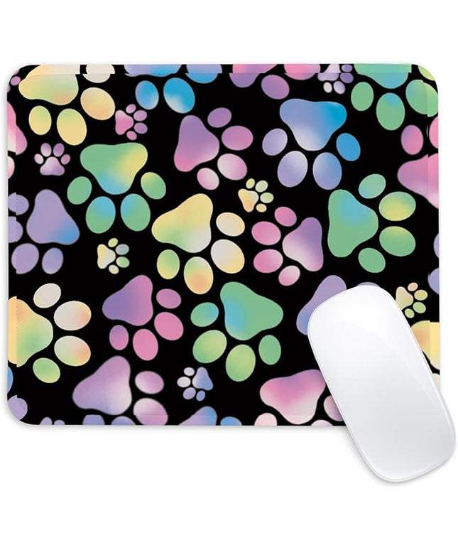 Cute Dog Paw Square Mouse Pad,Non-Slip Rubber Base Mouse Pad,Home Office Decoration Desktop Accessory,Laptop Mouse Pad for Office Laptops,9.4x7.8x0.12.