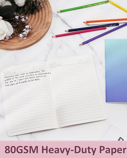 Ddaowanx Notebooks,Lined Paper Journals in Bulk, 72 Pages, 36 Sheets, 80GSM, 8.3x5.5 Inch, A5 Size, Travel Writing Notebooks for Office School Supplies (Lined-24pack, Gradient)