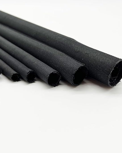 Braided Split Wire Loom Black Wire Cover Protective Harness Tubing Cable Management Self Wrap Cord Sleeve Mesh Woven 1"-9ft
