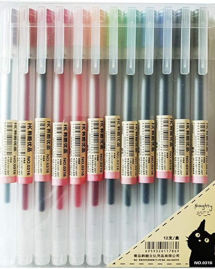 sencoo 12 pack Premium Gel Ink Pen Fine Point Pens Ballpoint Pen 0.5mm for Japanese Office School Students Stationery Supply Children Gift Pens