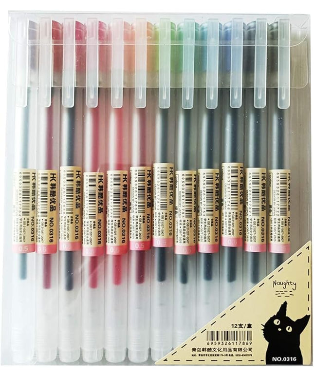 sencoo 12 pack Premium Gel Ink Pen Fine Point Pens Ballpoint Pen 0.5mm for Japanese Office School Students Stationery Supply Children Gift Pens