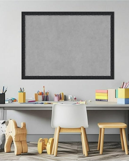 Amanti Art Black Framed Magnetic Board 22x30 Medium Vision Board for use with Magnets, 100% Metal Sheet to Display Items as Office Decor or for Home Organization in mudroom, Kitchen or Kids Room
