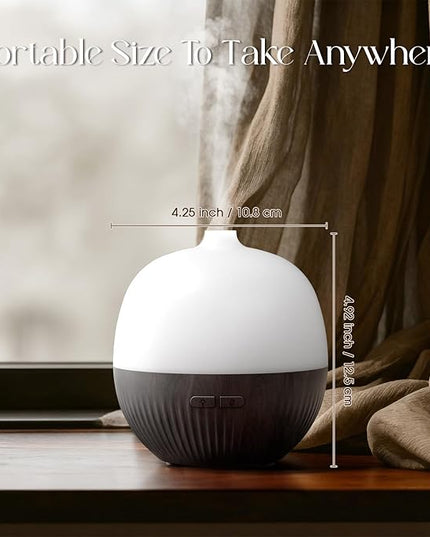 ARVIDSSON Essential Oil Diffuser, 100ml Aromatherapy Diffuser with Mood Light, Ultrasonic Oil Diffusers for Home, Small Diffuser for Essential Oils, Gift for Women - Dark Wood