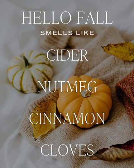 Sweet Water Decor Hello Fall Reed Diffuser, Cozy Autumn Home Scent with Apple Cider & Spice, Long-Lasting Non-Toxic Oil for Bedroom, Bathroom & Office, Fall Gift Set for Women, Lasts 4+ Months
