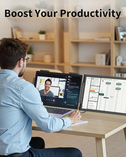 MAGICRAVEN Laptop Screen Extender, 15.6" FHD 1080P IPS Portable Monitor for Laptop 14-16.5" with USB-C/HDMI Port, Plug and Play Attachment Screen Extender for Windows/Mac/Android/Switch/PS5/Xbox