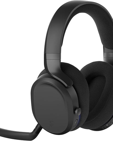 Fractal Design Scape Dark - Wireless PC Gaming Headset - Detachable Flip-to-Mute Microphone with Noise Cancellation - Battery Life Up to 40 Hours - Configurable Ambient Lighting - Black