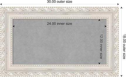 Amanti Art White Framed Magnetic Board 18x30 Small Vision Board for use with Magnets, 100% Metal Sheet to Display Items as Office Decor or for Home Organization in mudroom, Kitchen or Kids Room