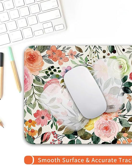 Square Mouse Pad Watercolour Floral,Personalized Premium-Textured Custom Mouse Mat Design,Washable Mousepad Cloth,Non-Slip Rubber Base Computer Mouse Pads for Wireless Mouse