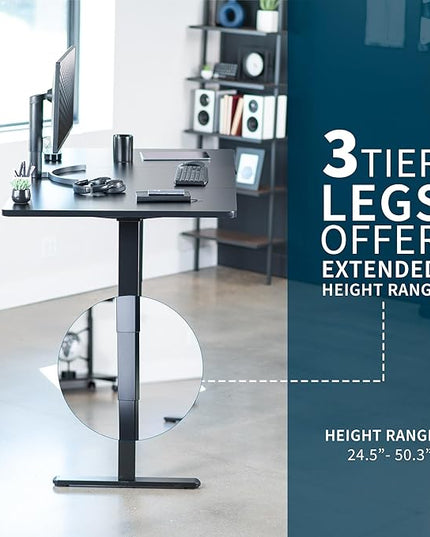 VIVO Electric 71 x 36 in Dual Motor Sit Stand Desk, Memory Height Adjustment, 2B Series, Black Top Black Frame, DESK-KIT-2B7B-36