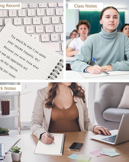 Fuutreo 12 Pcs Spiral Notebook for Work A5 8.3 x 5.7 Inch College Ruled Spiral Journal Notebook Kraft Cover Ruled Paper, 12 Color, 60 Sheets, 120 Pages for Office School(Hot Stamping)