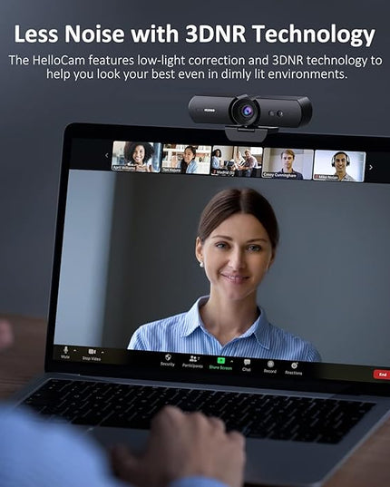 NexiGo HelloCam, 1080P Webcam with Windows Hello, True Privacy, Automatic Electronic Shutter, Computer Camera, Microphone, Facial Enhancement, HD USB Web Cam