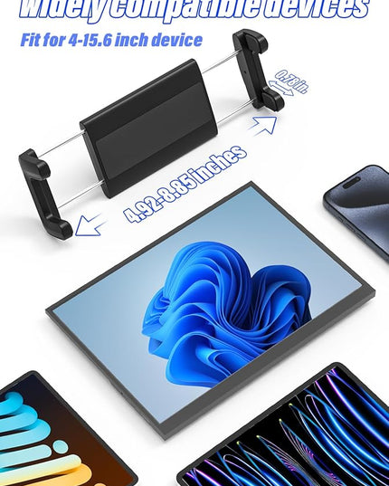 Charchendo Tablet Stand for Desktop, 360° Rotating iPad Holder - Multi-Angle Aluminum Adjustable & Foldable Desk Mount, Compatible with 4-15.6'' iPad Pro/Air/Mini, iPhones, Galaxy Z, E-Book