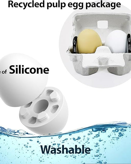 Portable Egg Keyring Style Anti-Slip Silicone Laptop & Pad Stand 2set(4pcs) - Ergonomic Viewing, Typing, Drawing, Cooling Foot/White Yellow (White+Yellow)