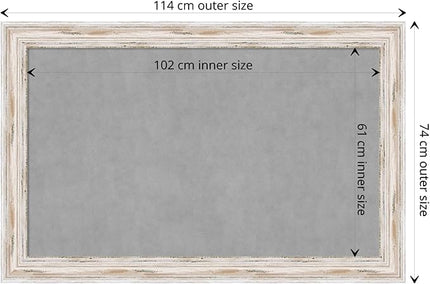 Amanti Art White Framed Magnetic Board 29x45 Large Vision Board for use with Magnets, 100% Metal Sheet to Display Items as Office Decor or for Home Organization in mudroom, Kitchen or Kids Room