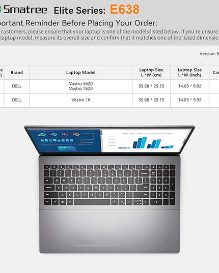 Smatree Laptop Sleeve for 16 inch DELL New Vostro 16, for 16 inch Vostro 7620/5620, Case with Accessory Pocket, YKK Zipper, Patented Super-Corner Design (E638)