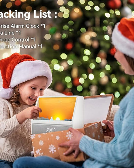 Sunrise Alarm Clock with Sound Machine for Bedrooms Heavy Sleepers,Smart Wake Up Light Sunrise Alarm Clock White Noise Machine for Adults Kids (Milk White)