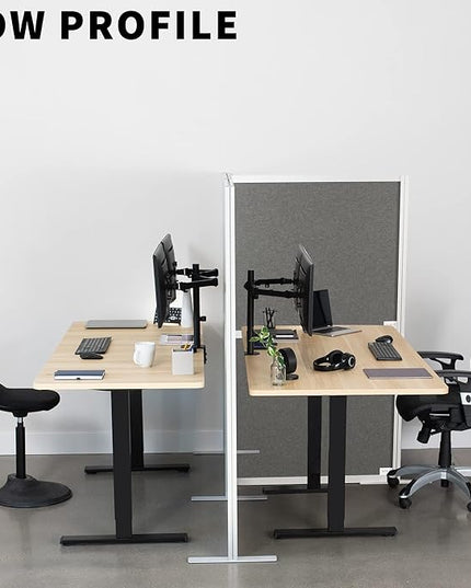 VIVO L-Shape Modular Corner Wall System, 3 Panels, Modern Professional Office Cubicle Dividers, Freestanding Privacy Screen, 66 inches High, Dark Gray, PP-MWS63D-L