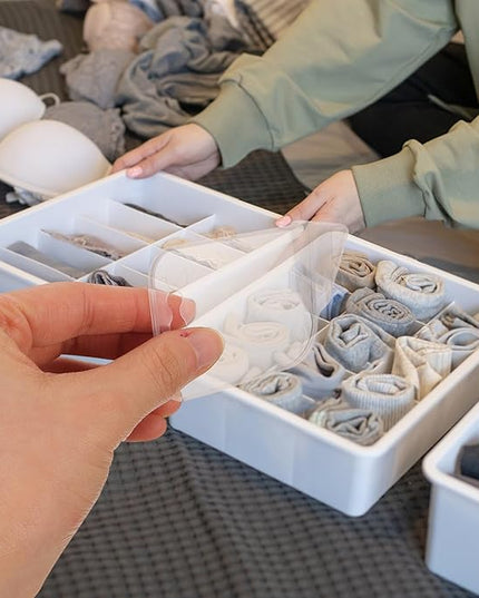 PP Drawer Dividers and Separator Drawer Organizers 8pcs Set Multipurpose for Home Storage and Clothes Organization