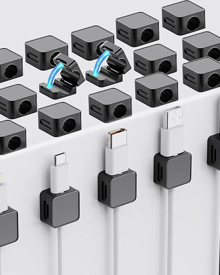 20 Pack Cord Organizer Holder, Strong Adhesive Desk Cable Management Magnetic Easy Open,Organize Phone Charging Cords Wire Holder Organizer Neatly for Home,Office,Car,Desk,Nightstand