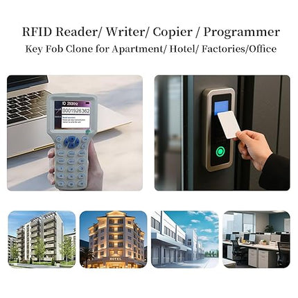 RFID Copier RFID Reader Writer Multi-Frequency RFID Card Reader Smart Card Decoder with Free Software and USB for Access Control Home Security