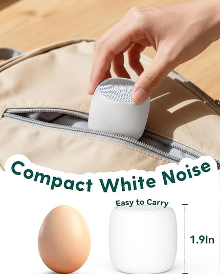 Babelio White Noise Sound Machine (Pocket Mini Pro) | 1000mAh Large Battery, 25 Non-looping Sounds for Adults, Kids & Babies, Timer, Memory Function, Pocket-Sized & Travel Essentials, White