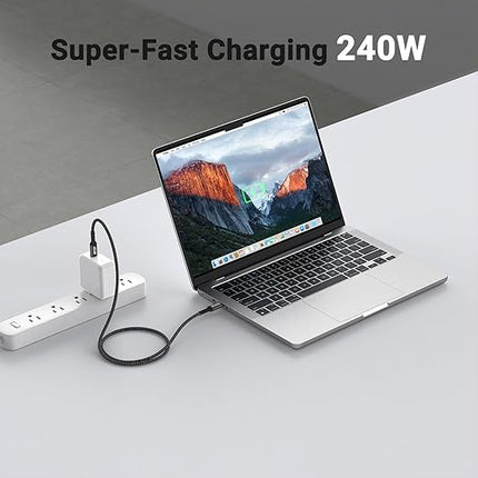 USB Data Cable(3.3FT, 2packs) 80Gbps Data Transfer, Bandwidth for 16K/Dual 8K, 240W, Braided USB C Video Cable Compatible Thunderbolt 4/5, SSD, MacBook M4 Pro,Dock,eGPU/USB 4 Monitor