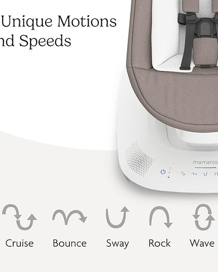 UPPAbaby Mamaroo Smart Swing – Customizable Soothing Modes with MotionSync Technology – Infant Recline + Bluetooth Enabled – Included Newborn Insert – Wells (Dark Taupe Mélange)