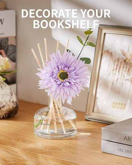 Reed Diffusers Set Lavender Scent with Transparent Bottle, 7.10 oz Diffusers for Home with 7 Diffuser Sticks, Reed Diffuser for 120 Days, Long Lasting Scent for Bedroom, Spa and Sleep Support
