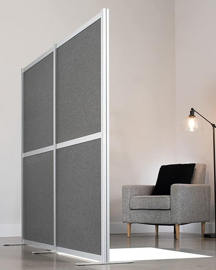VIVO Modular Wall System, 2 PET Panels, Modern Professional Office Cubicle Dividers, Freestanding Privacy-Screen, 66 inches High, Dark Gray, PP-MWS63D