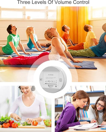 AVINIA Digital Kitchen Timers, Visual timers Large LED Display Magnetic Countdown Countup Timer for Classroom Cooking Fitness Baking Studying Teaching, Easy for Kids and Seniors White
