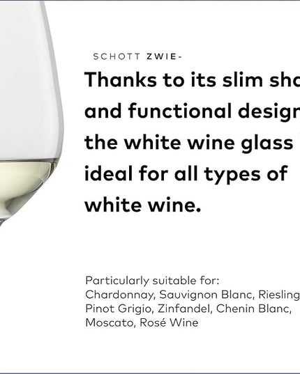 SCHOTT ZWIESEL Forté White Wine Glasses (Set of 8), Wine Glasses for White Wine, Dishwasher-Safe Machine-Made Tritan Crystal glasses, Made in Germany (9.5 Ounce)