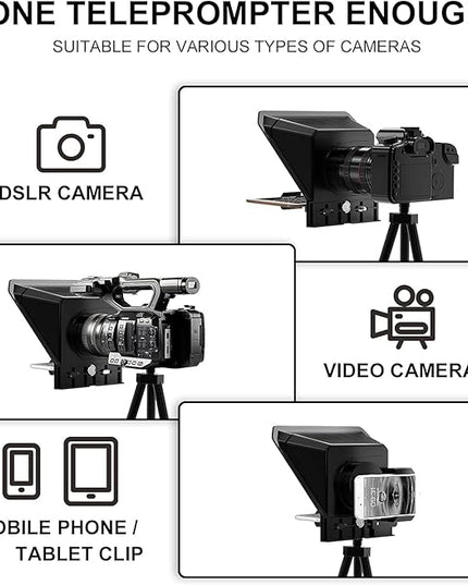 GVM Teleprompter Portable for iPad, Tablet, Smartphone & DSLR Cameras, Teleprompter Kit with Remote Control & Flexible Holder, teleprompter for Smartphone APP Compatible with iOS/Android