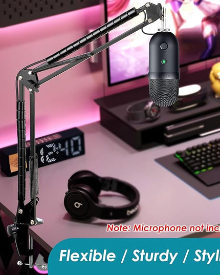 Mic Boom Arm for Razer Seiren V2 X Microphone - Adjustable Mic Arm Compatible with Razer Seiren V2 Pro, Seiren Mini and Seiren X, Mic Stand Great for Streaming, Gaming, Podcast by YOUSHARES