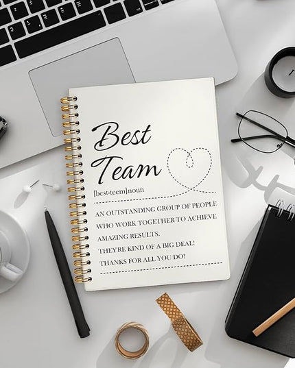 Team Gifts Notebook Journal, Best Team Definition Office Notebooks for Work, Office Gifts for Coworkers, Team Appreciation Gifts, Office Hardcover Spiral Notebook 5.5x8.3 Inch