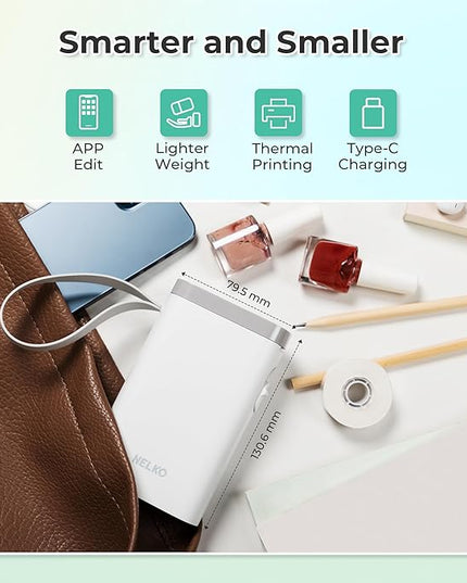 Nelko Label Maker Machine with Tape, P21 Bluetooth Label Printer, Wireless Mini Label Makers with Multiple Templates for School Office Home, White