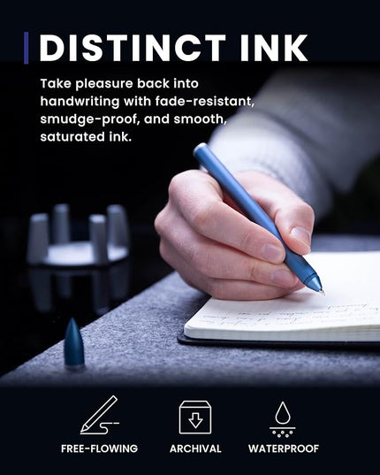 novium Hoverpen - Luxury Pen for Men & Women, Vertically Standing Executive Ballpoint Pen with Top Grade Free-Flowing Ink Refill, Metal Made, Unique Gifts, Luxury Pen for Men, Mens Gifts Ideas