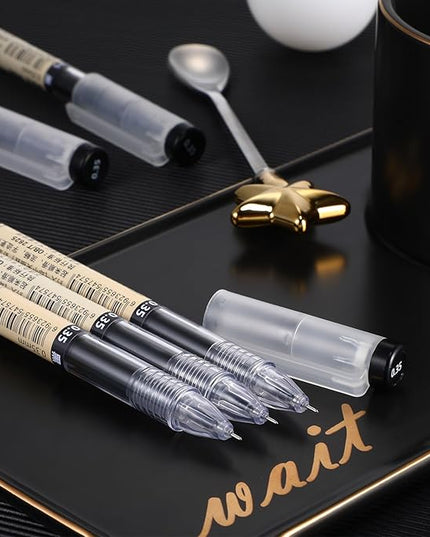 Chinco 24 Pieces 0.35 mm Black Gel Ink Pen Japanese Stationery Extra Fine Chinese Ballpoint Pen for Office School Korean Stationery Supply