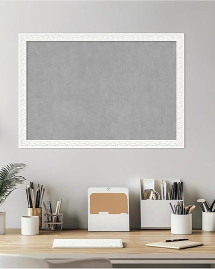 Amanti Art White Framed Magnetic Board 18x26 Medium Vision Board for use with Magnets, 100% Metal Sheet to Display Items as Office Decor or for Home Organization in mudroom, Kitchen or Kids Room