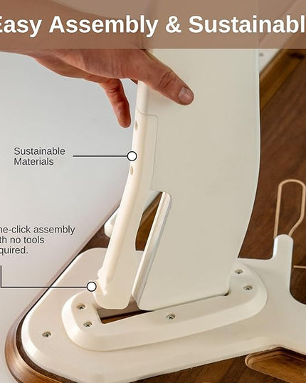 HOEK Desk Bundle, 47.5" x 23", Modular Collapsible Workstation with SNAP Assembly, Monitor Shelf, Under Shelf, Side Hook and Wall Cleat, Portable Folding Computer Desk for Home Office (Walnut/White)