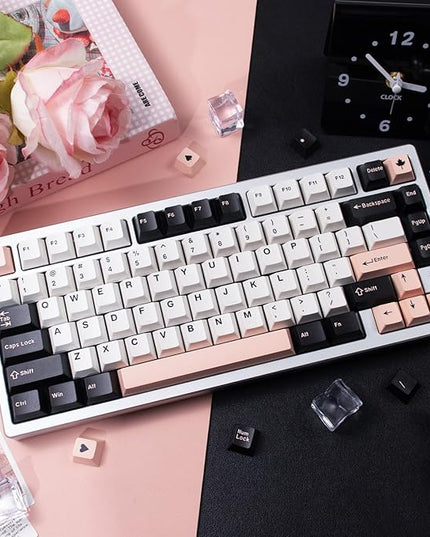 Sumgsn Olivia Keycaps 163 Keys Cherry Profile Doubleshto Keycap Set Fit for Alice Keyboard 61/64/87/104/108 Cherry Mx Switches ISO ANSI Layout Alice Keyboard Mechanical Keyboards