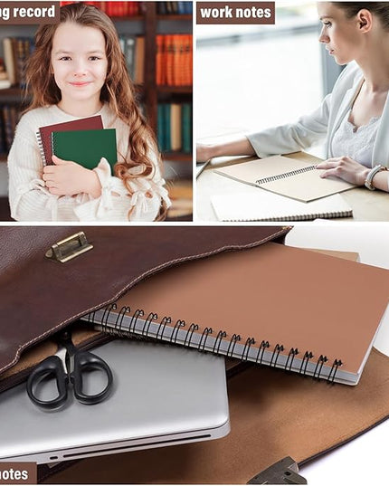 Fuutreo 12 Pcs Spiral Notebook for Work A5 8.3 x 5.7 Inch College Ruled Spiral Journal Notebook Kraft Cover Ruled Paper, 12 Color, 60 Sheets, 120 Pages for Office School(Business Color)