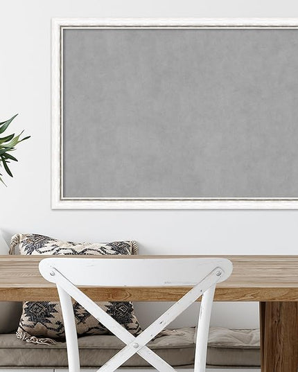 Amanti Art White Framed Magnetic Board 22x30 Medium Vision Board for use with Magnets, 100% Metal Sheet to Display Items as Office Decor or for Home Organization in mudroom, Kitchen or Kids Room