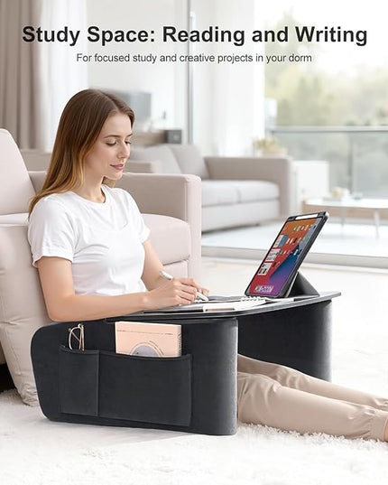 Lap Desk for Adults with Arm Rests,Ergonomic Laptop Pillow Stand for Bed,Couch,Floor,Large Table for Long Hours Work,Eating,Gaming,Reading and Writing,Lap Laptop Desk for College Dorm Room